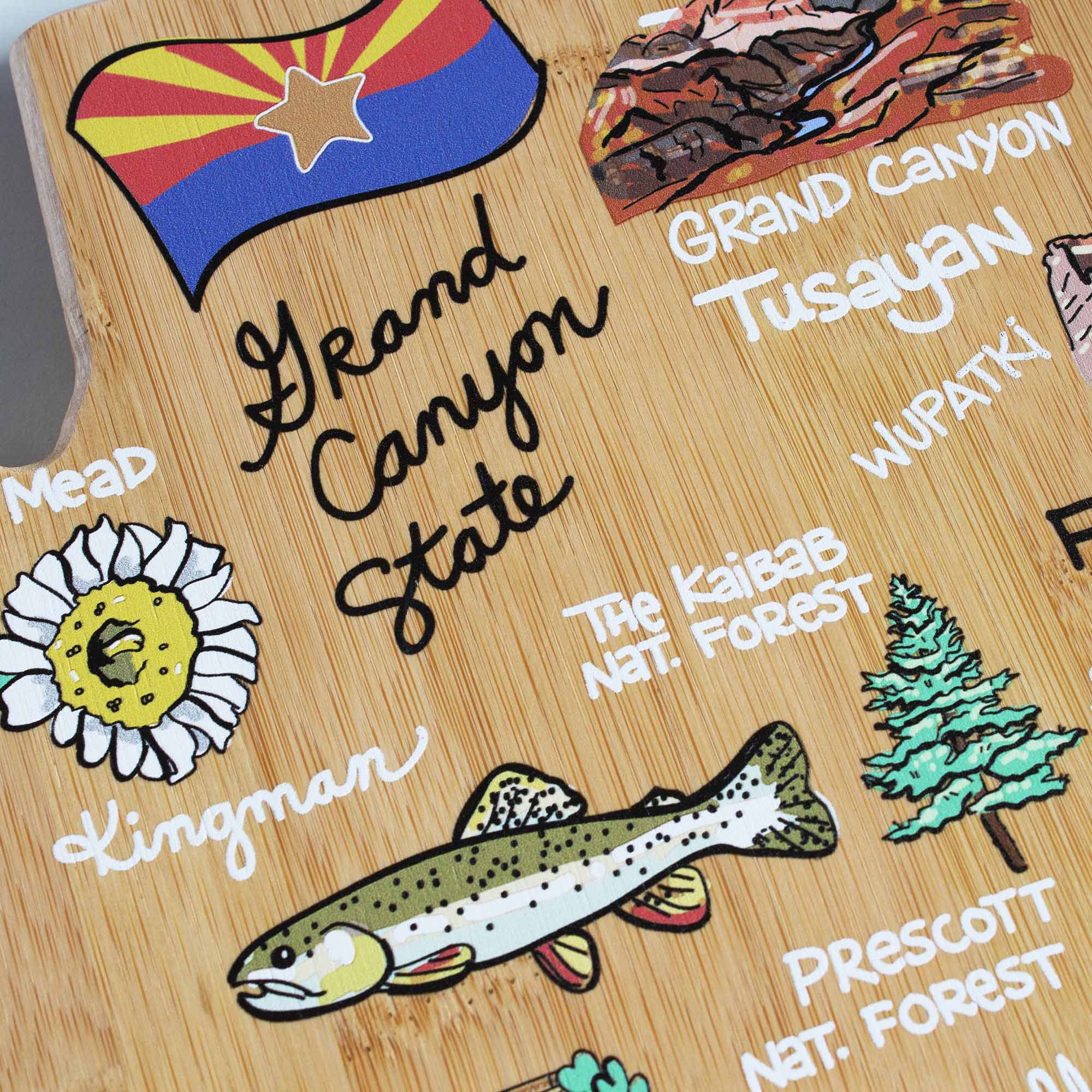 Grand Canyon State  
Grand Canyon  
Tusayan  
Wupatki  
Mead  
The Kaibab Nat. Forest  
Kingman  
Prescott Nat. Forest