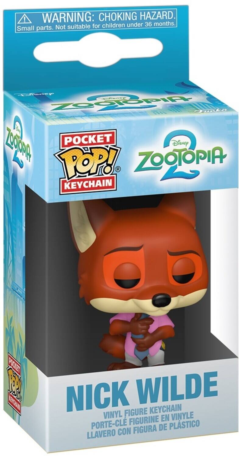 **WARNING: CHOKING HAZARD**  
Small parts. Not suitable for children under 36 months.

**POCKET POP! KEYCHAIN**  
Disney Zootopia

**NICK WILDE**  
VINYL FIGURE KEYCHAIN  
PORTE-CLÉ FIGURINE EN VINYLE  
LLAVERO CON FIGURA DE PLÁSTICO