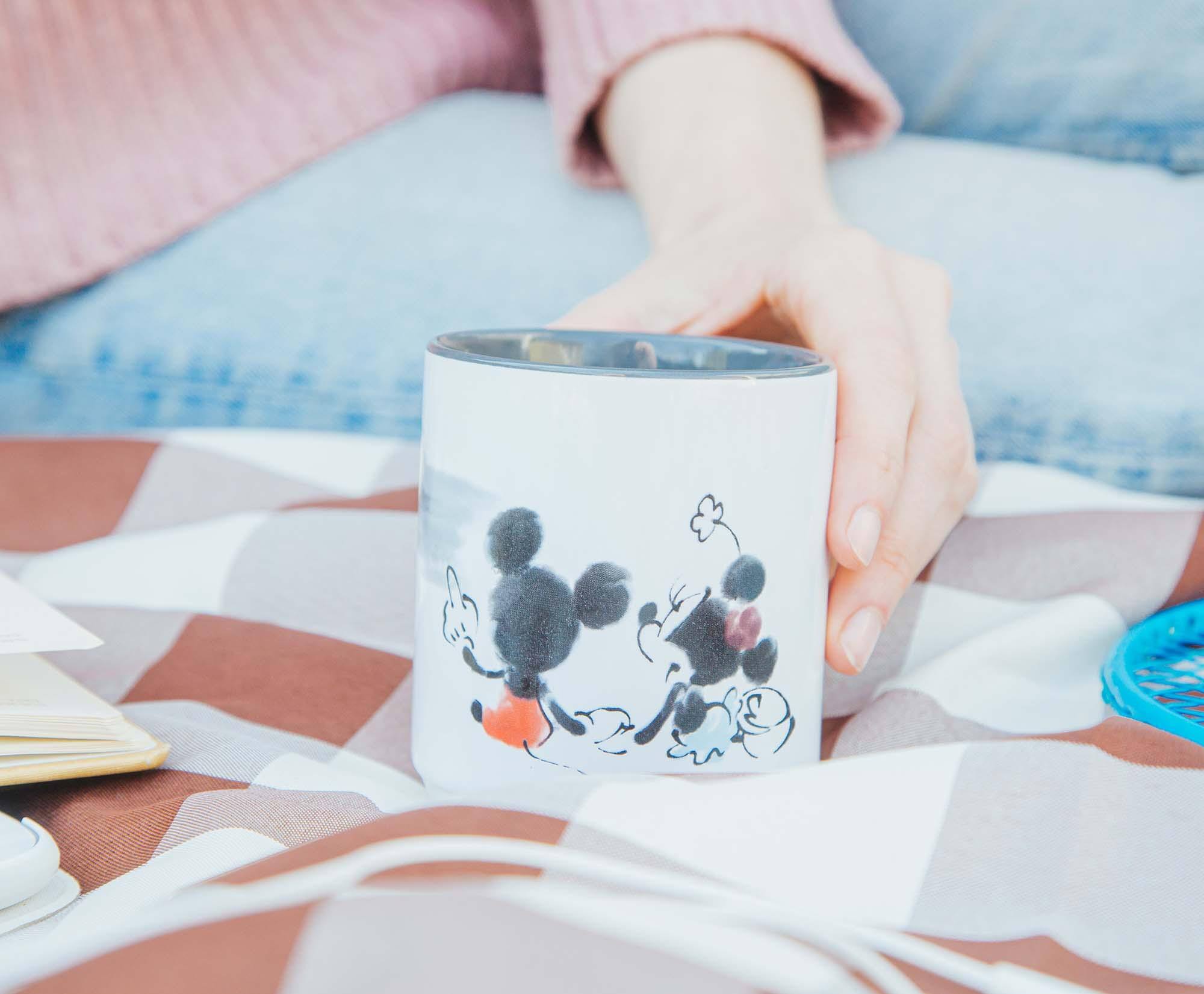 Alt View 2. Disney - Disney Mickey and Minnie Mouse Sunset Asian Ceramic Tea Cup | Holds 9 Ounces - White.
