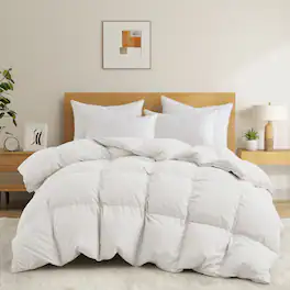 Peace Nest - Goose Down Feather Fiber Comforter Heavyweight Duvet Insert, Twin - White