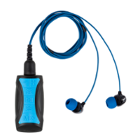 H2O Audio - Stream 3 PRO Waterproof MP3 Player, Bluetooth & Surge+ Normal Cord Headphones - Black/Blue - Front_Zoom