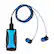 Front. H2O Audio - Stream 3 PRO Waterproof MP3 Player, Bluetooth & Surge+ Normal Cord Headphones - Black/Blue.