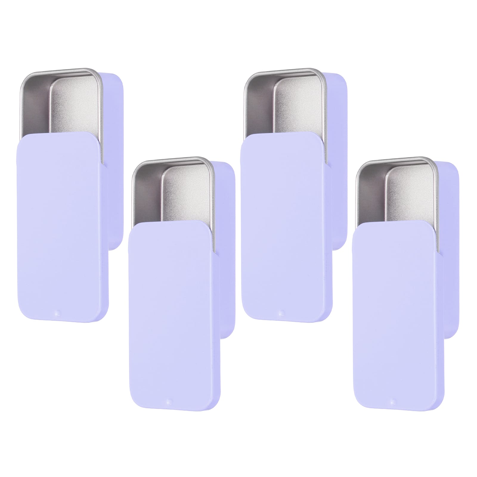 "Unique Bargains - 4pcs Metal Tin Box, 2.4x1.3x0.4"" Slide Top Small Rectangular Storage, Portable Case for Lip Balm Candies Jewelry - Purple" price history on PriceWatchPro