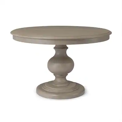 Front. Maven Lane - Maven Lane Zola Traditional Round Wooden Dining Table in Antiqued Grey Finish - Antiqued Grey.