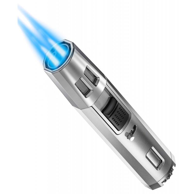 Angle. Prestige - The Partizan Torch Lighter (Silver) - Silver Finish.