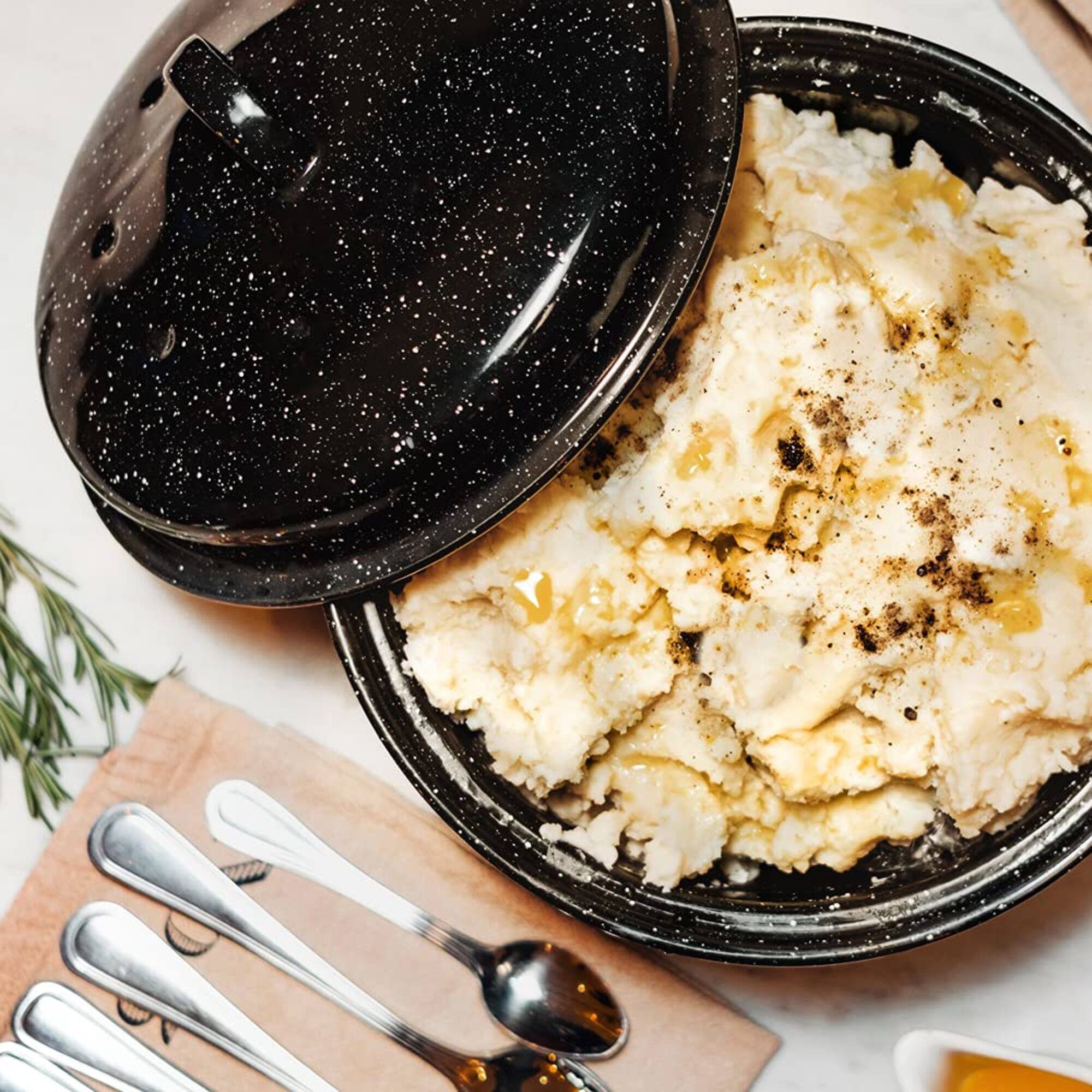 Alt View 1. Granite Ware - Granite Ware Round Covered Roaster - Speckled Black - Speckled Black.