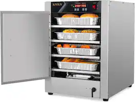 Winado - 4-Tier Pizza Warmer Hot Box Food Warmer , Pretzel Warmer Hot Holding Cabinet Commercial Electric Food Warmer 120V 800W - Silver