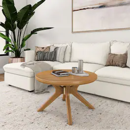 Plank+Beam - Verso Round Coffee Table (30in x 30in / 760mm x 760mm) - Pecan