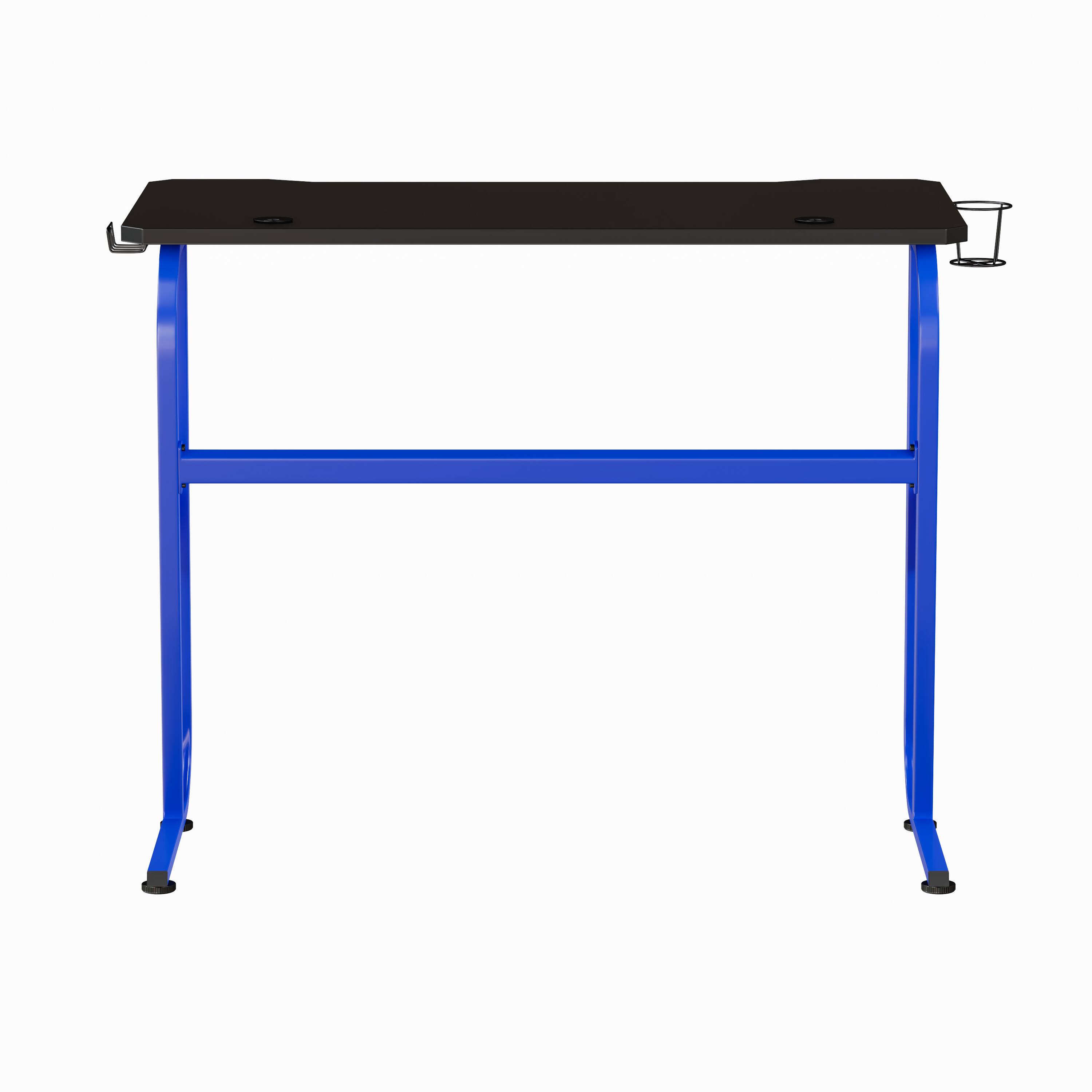 Alt View 5. Emma + Oliver - Professional Gaming Ergonomic Desk with Cup Holder and Headphone Hook - Blue.