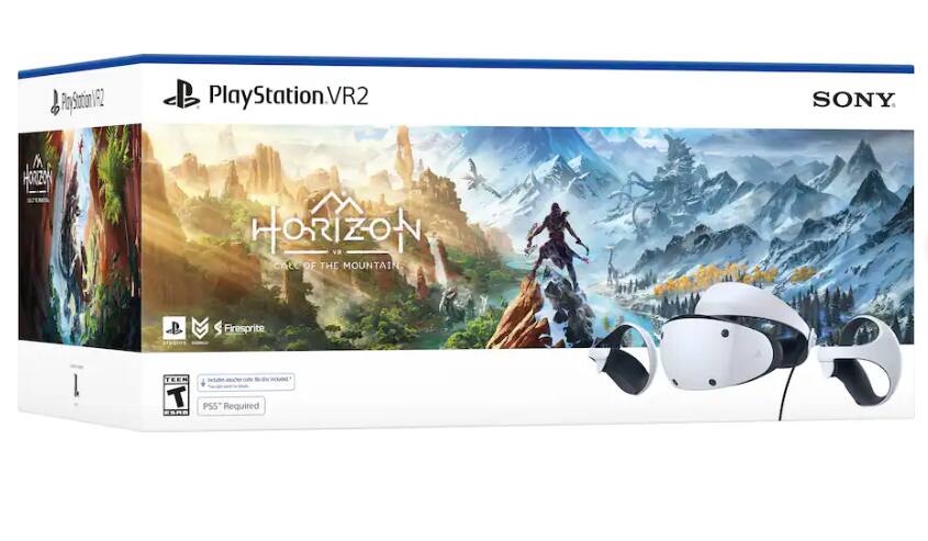 PlayStation VR2  
SONY  
HORIZON VR CALL OF THE MOUNTAIN  
Firesprite  
TEEN T ESRB  
PS5 Required