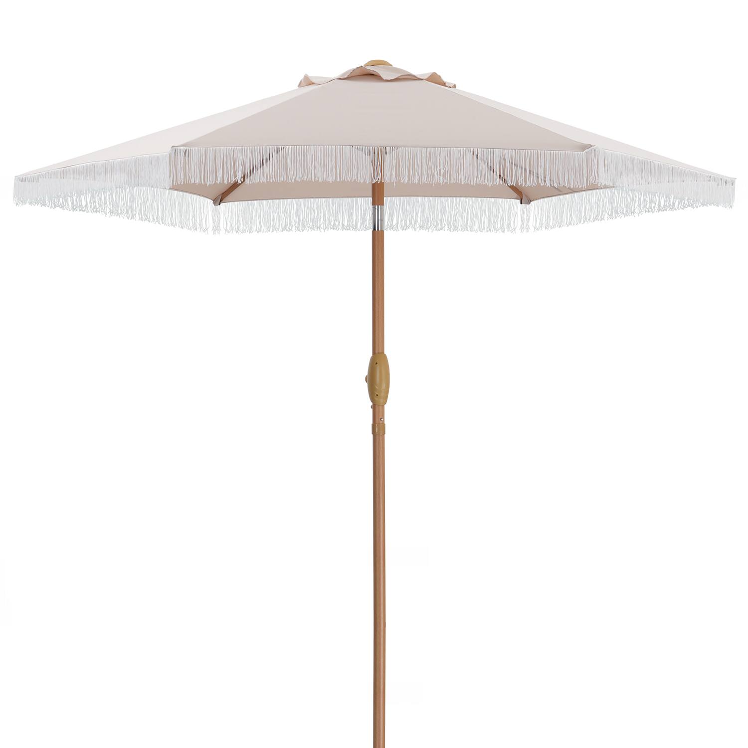 Angle. Ainfox - Ainfox 7.5ft Patio Umbrella with Fringe for Event Outdoor Garden Yard Deck Wedding Themed Restaurant Cafe Bistro Set - Khaki.
