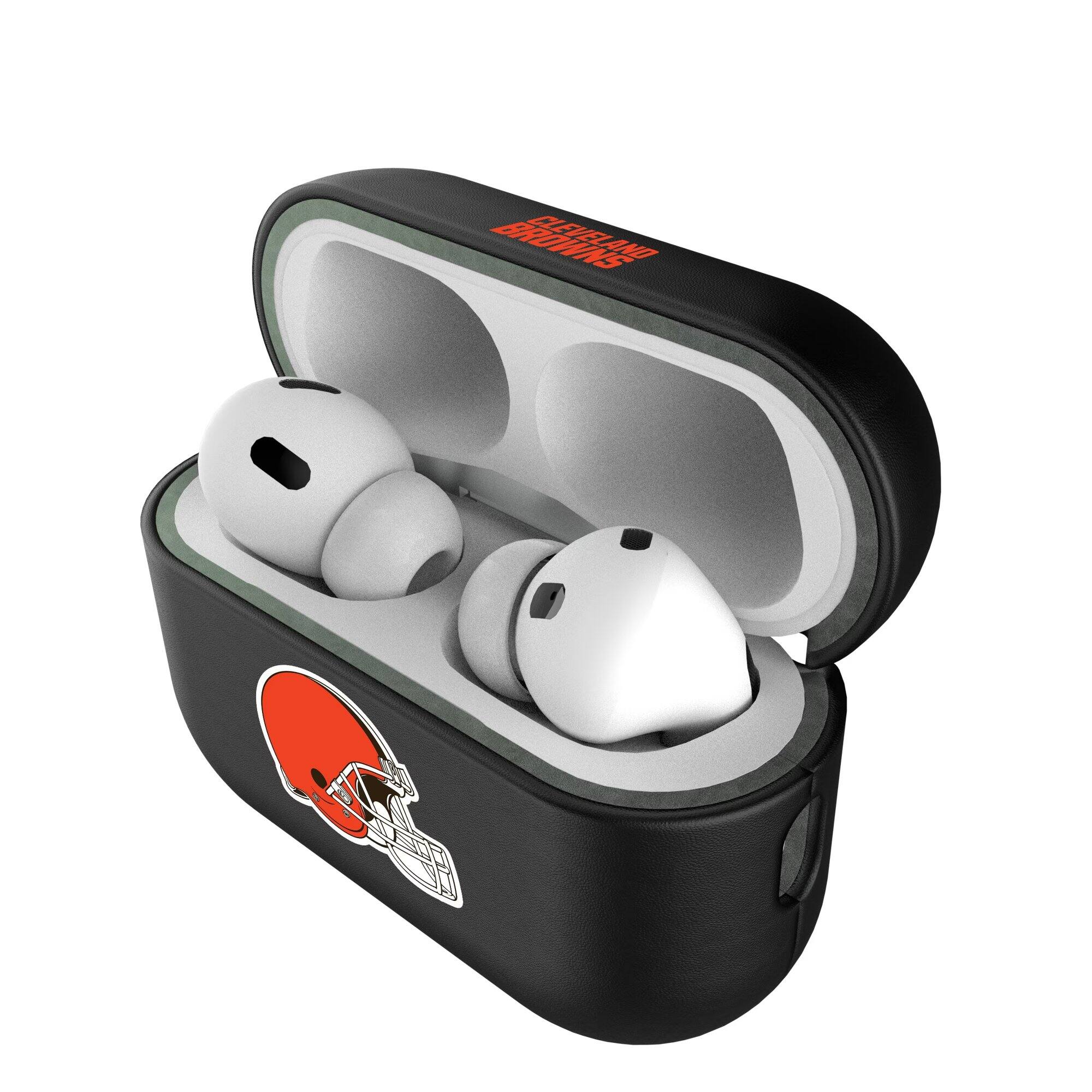 Alt View 2. Keyscaper - Cleveland Browns Cleveland Browns Insignia 2nd Gen AirPods Pro Case Cover - Black.
