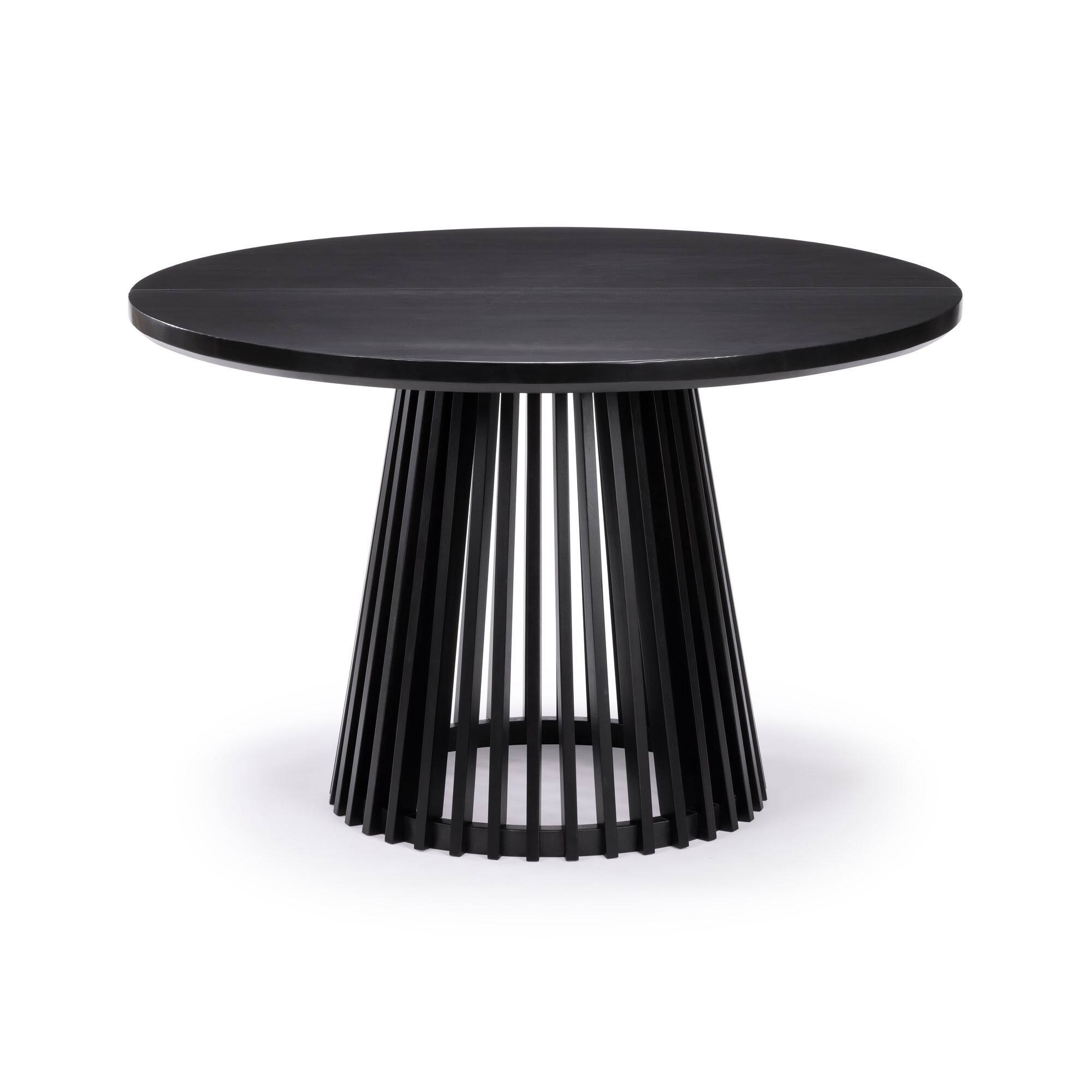 Alt View 2. Plank+Beam - Lido Round Dining Table (47in / 1194mm)|| Black - Black.