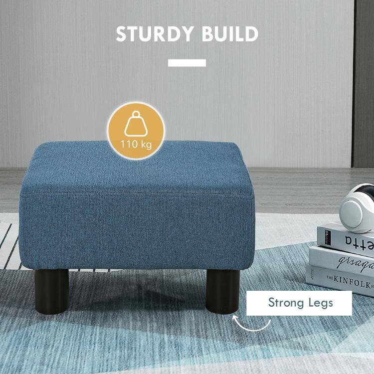 PULUZ Ottoman Foot Rest, Small Foot Stool with Linen Fabric Upholstery ...