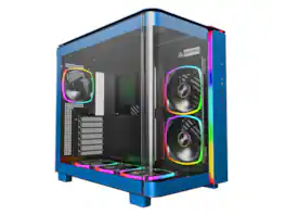 Montech - KING 95 PRO Dual-Chamber ATX Mid-Tower, High-Airflow, Tempered Glass, 6 ARGB Fans, Prussian Blue - Prussian Blue