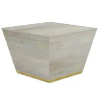 Simpli Home - Abba  Square Coffee Table - White Wash - Front_Zoom