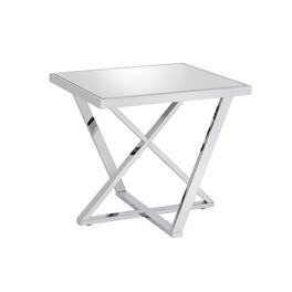 Furniture of America - Ludington Contemporary Metal End Table in Chrome - Silver