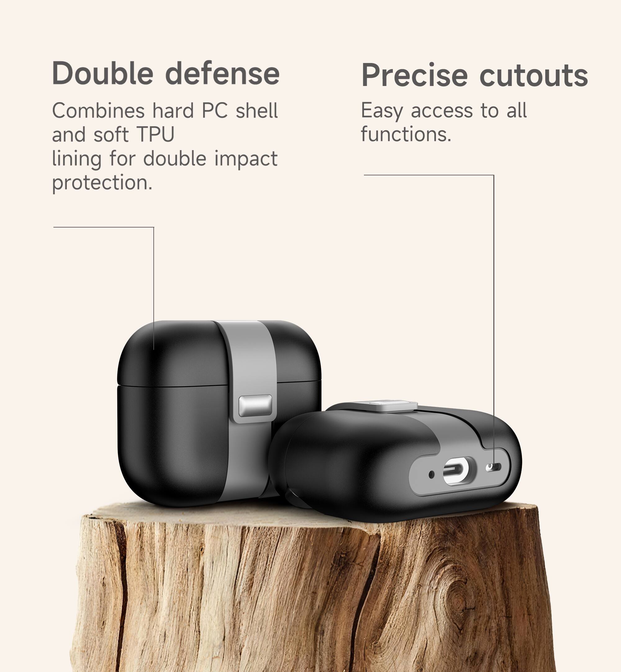 Double defense Combines hard PC shell and soft TPU lining for double impact protection. Precise cutouts Easy access to all functions.