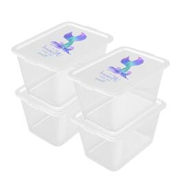 SIMPLYKLEEN - 4 Pack 14.5 Gallon Christmas Storage Bins with Lids Stackable Totes Rugged Tubs Garage Organization