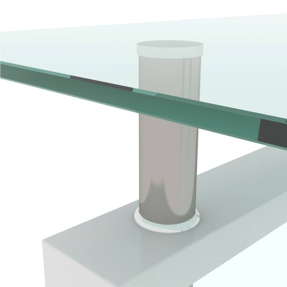 Alt View 4. Loheer - Loheer Rectangle Glass Coffee Table Clear Modern Center Table - Clear.