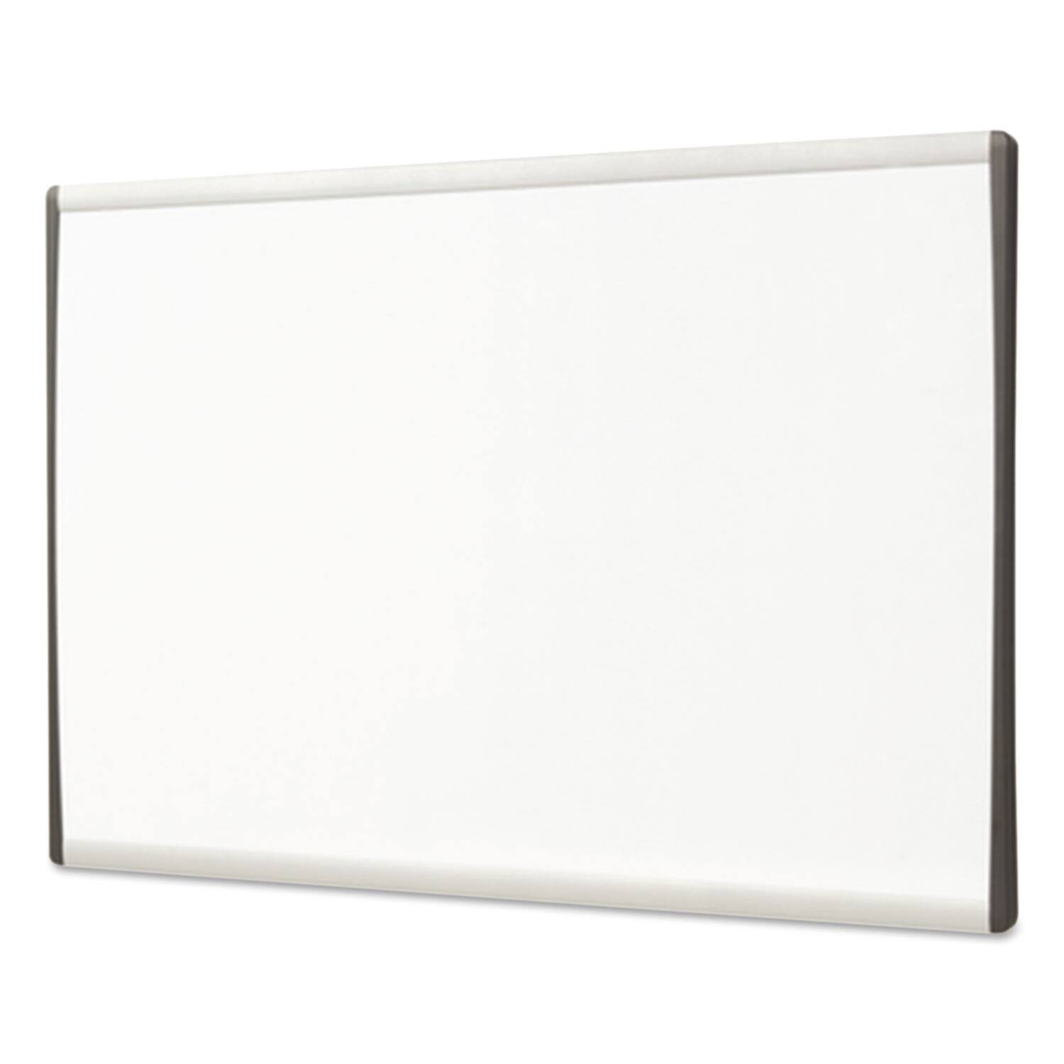 Back. Quartet - REMOVE - ARC Frame Cubicle Board, Magnetic Dry Erase, 14" x 11", White Surface, Satin Aluminum Frame.