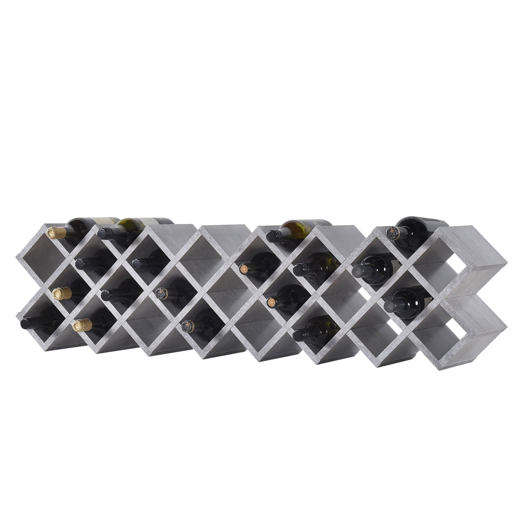 Angle. Kings Brand Furniture - Freestanding Wooden Wine Rack Bottle Storage Organizer for Kitchen and Home Bar.