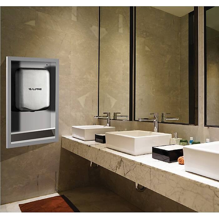 Alt View 2. Alpine Industries - Recess Kit for the Hemlock Electric Hand Dryer - Stainless Steel.