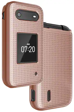 Front. Nakedcellphone - Hard Case for Nokia 2760 2780 Flip Phone - Rose Gold.