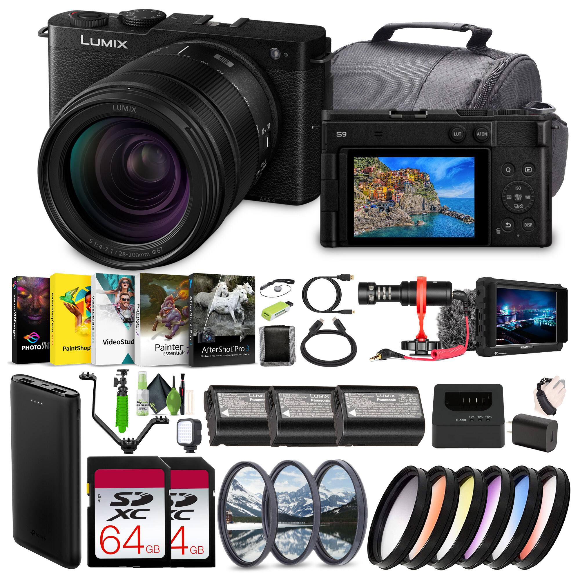 Panasonic - LUMIX S9 Mirrorless Full Frame Camera with 28-200mm L Mount Lens - Black