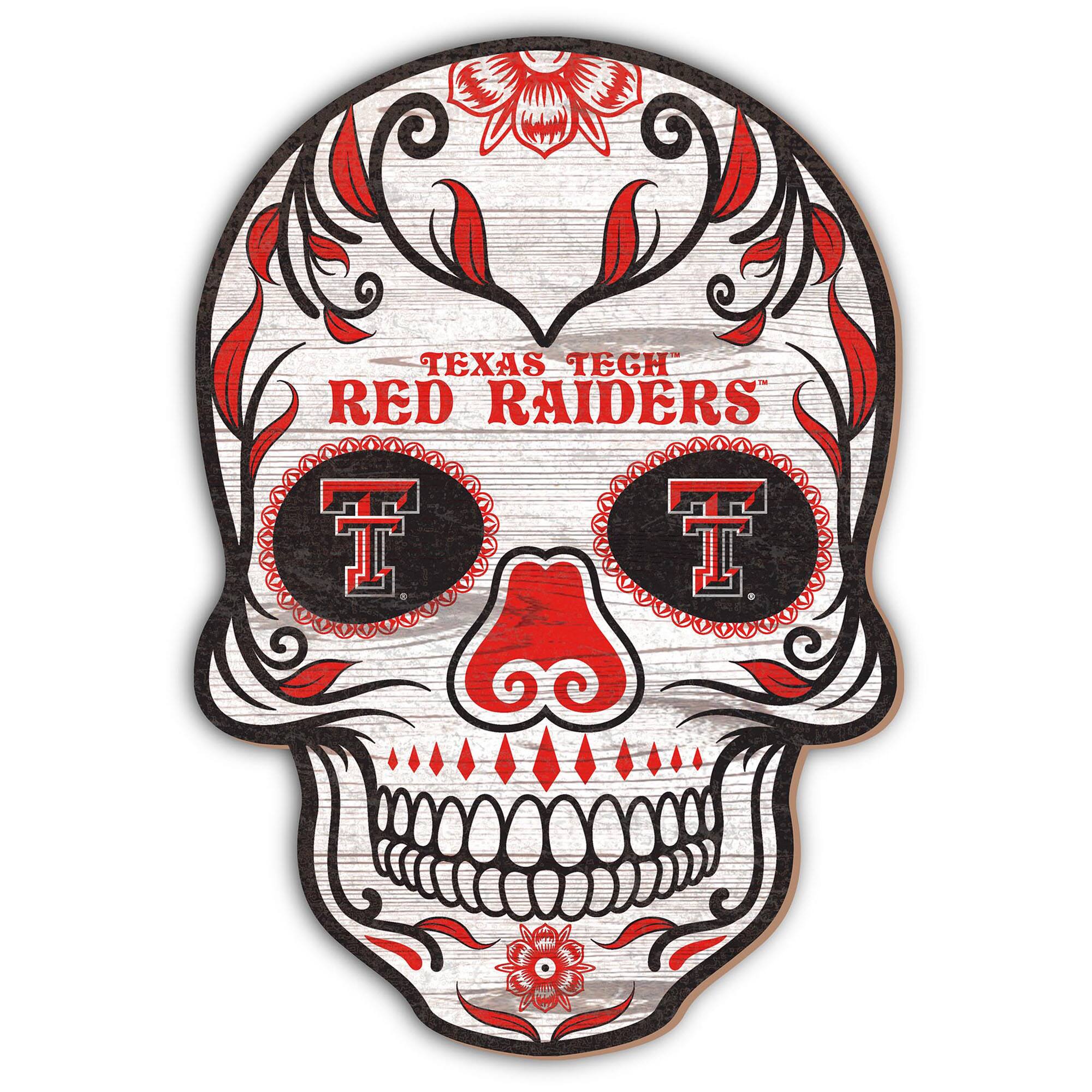Texas Tech Red Raiders 12'' Sugar Skull Sign