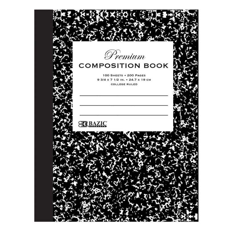 "BAZIC Products - Premium Composition Book, College Ruled, Black Marble, 100 Sheets - 9-3/4"" x 7-1/2""" price history on PriceWatchPro