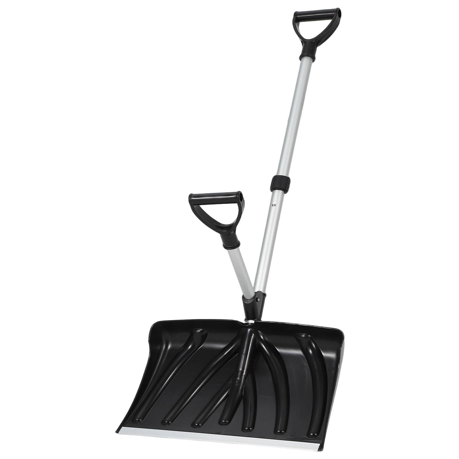 Front. GAOMON - GAOMON Snow Shovel w/ 18" Blade, Lightweight Aluminum D-Ring Handle, 3.5 LB Ergonomic Design, Black+Silver - Black+Silver.