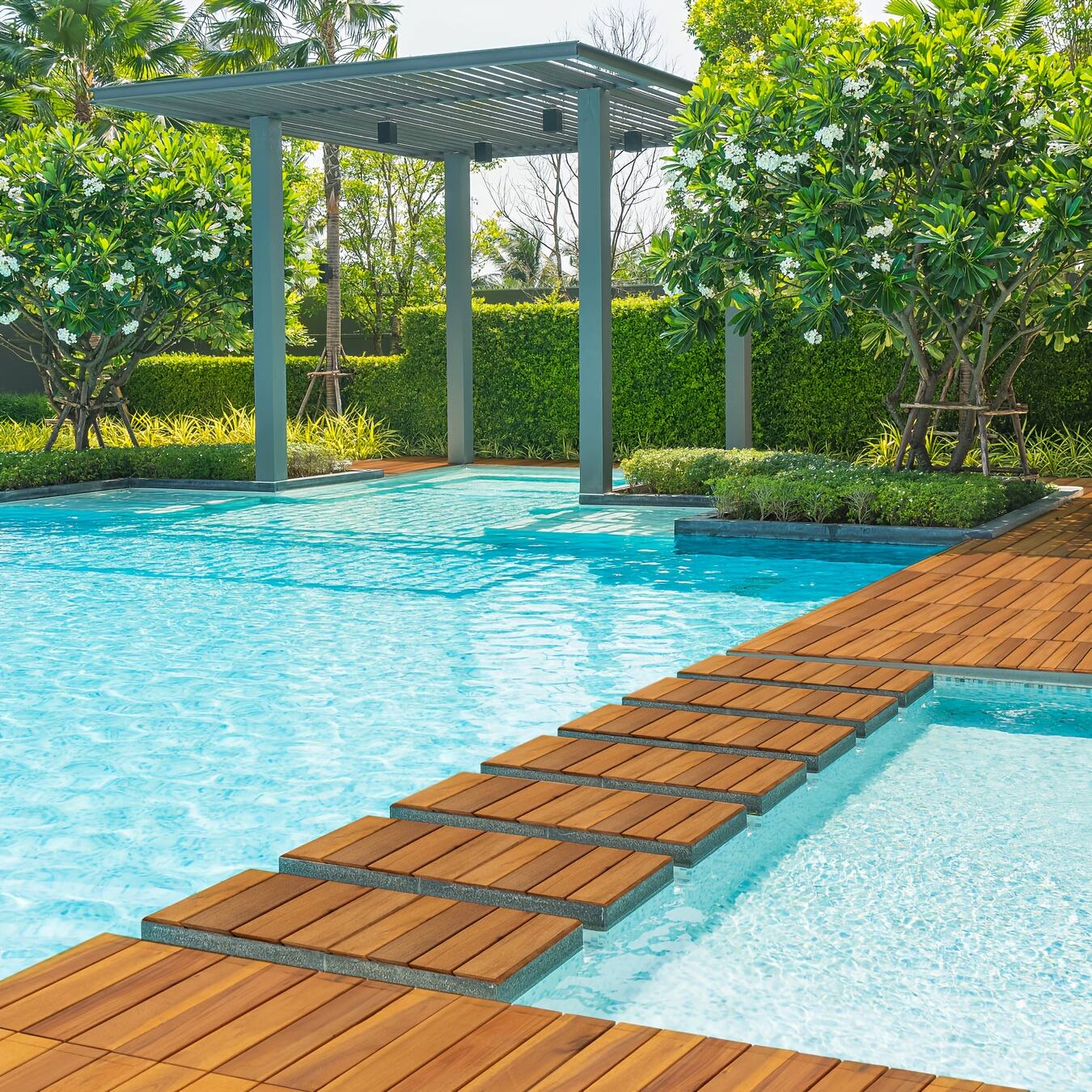 Alt View 2. Boyel Living - 10PCS 11.8 x 11.8 inch Acacia Wood Interlocking Tiles for Outdoor and Indoor Waterproof Flooring - Gold.