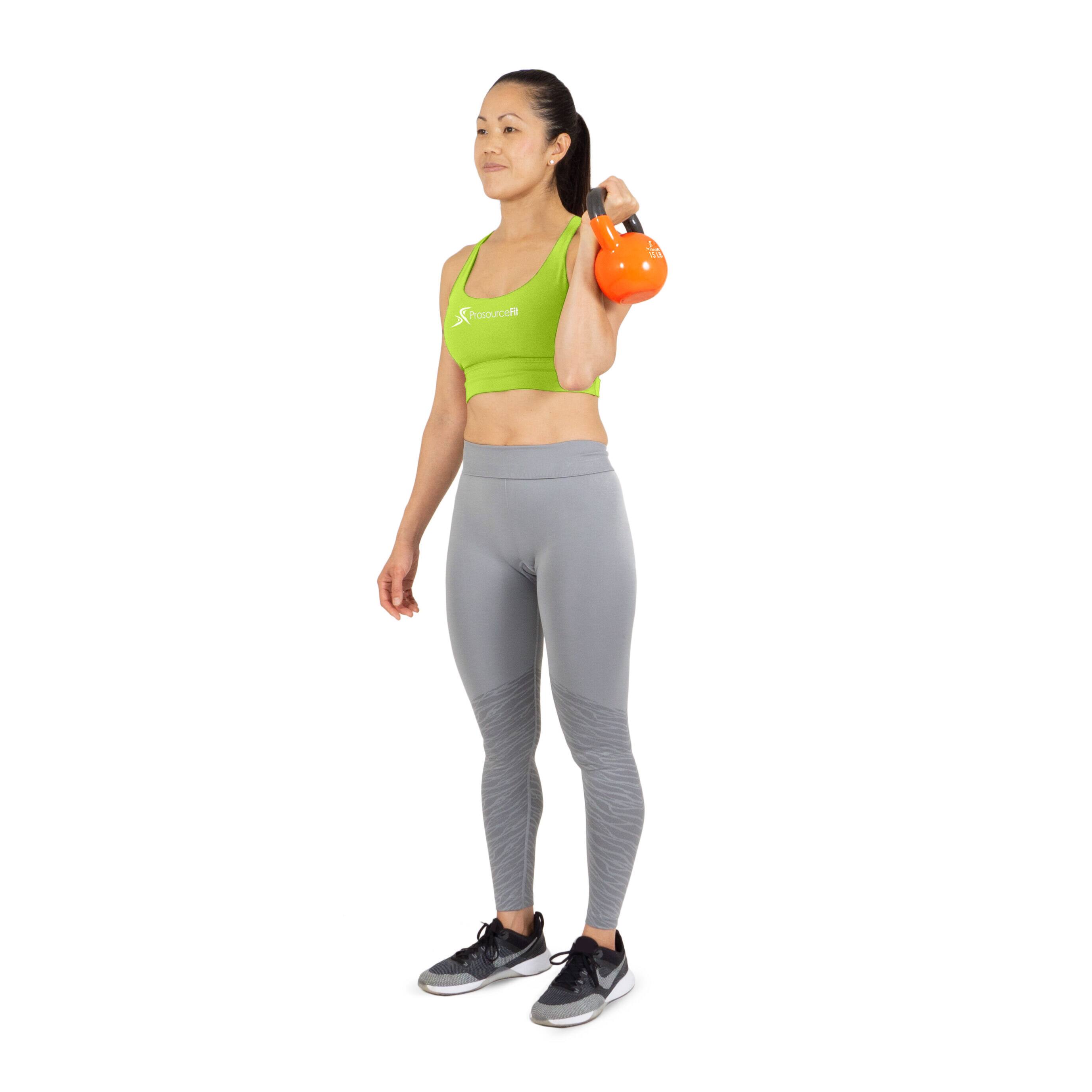 Left. ProsourceFit - ProsourceFit Vinyl Coated Iron Kettlebell, 15 lbs - Orange.