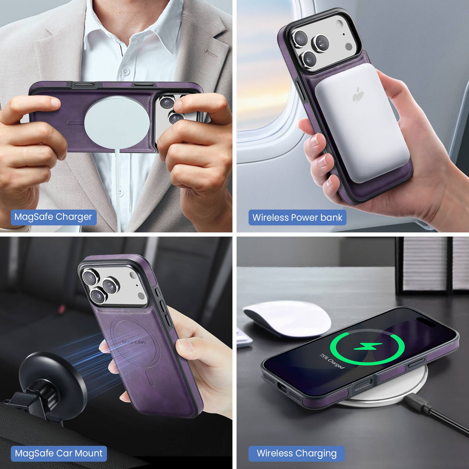 MagSafe Charger  
Wireless Power bank  
MagSafe Car Mount  
Wireless Charging
