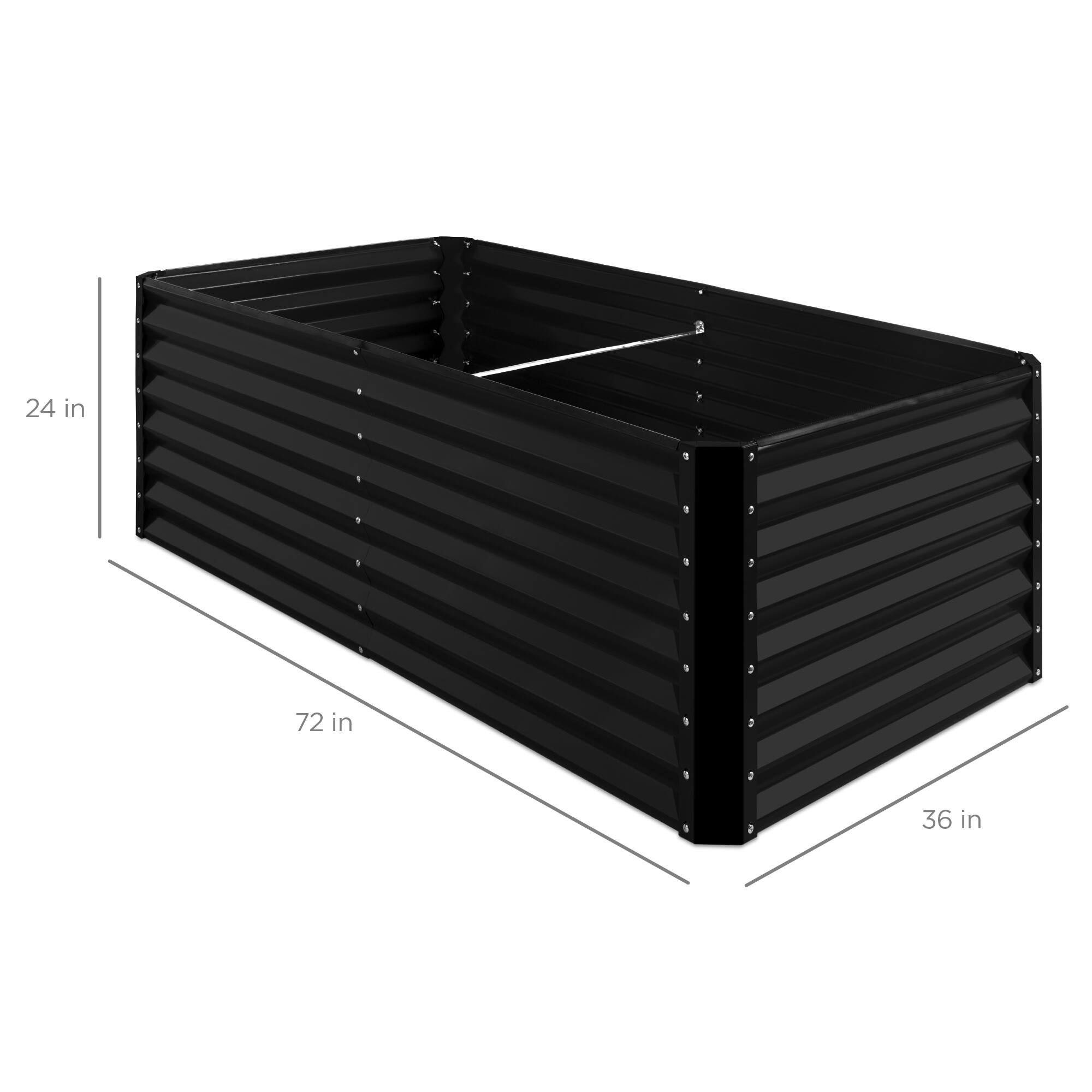 Alt View 6. Best Choice Products - Best Choice Products 6x3x2ft Outdoor Metal Raised Garden Bed for Vegetables Flowers Herbs - Black - Black.