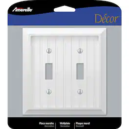 AMERELLE - Cottage 2 gang Wood Toggle Wall Plate 1 pk - White
