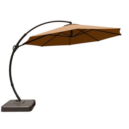 Front. Yardgrace - 12 ft. Heavy Duty Cantilever Patio Umbrella with Base and 360 Rotation for Outdoor Backyard and Pool - Brownish gray.