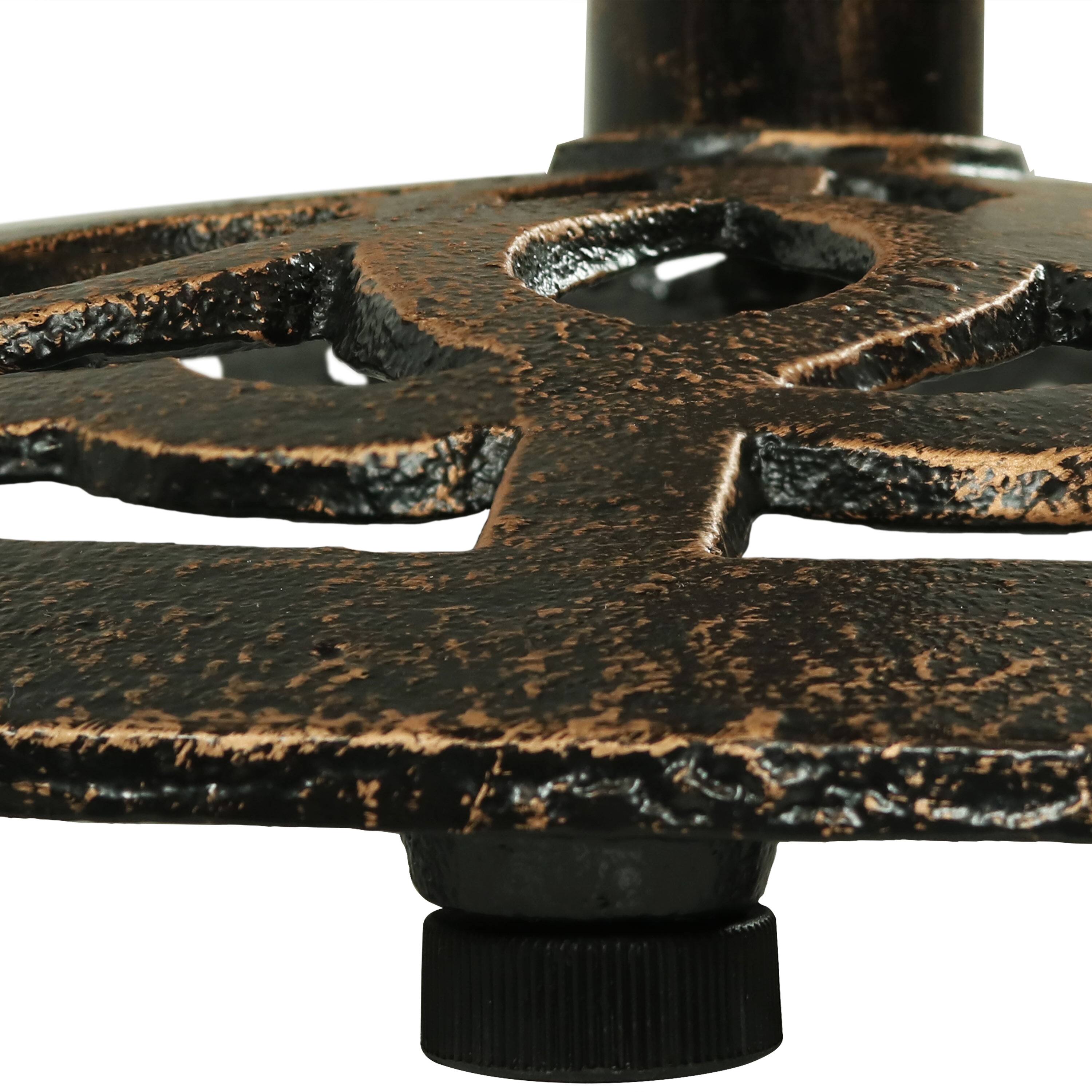 Alt View 5. Sunnydaze - 26 in Cast Iron Round Patio Bar-Height Table - Bronze.