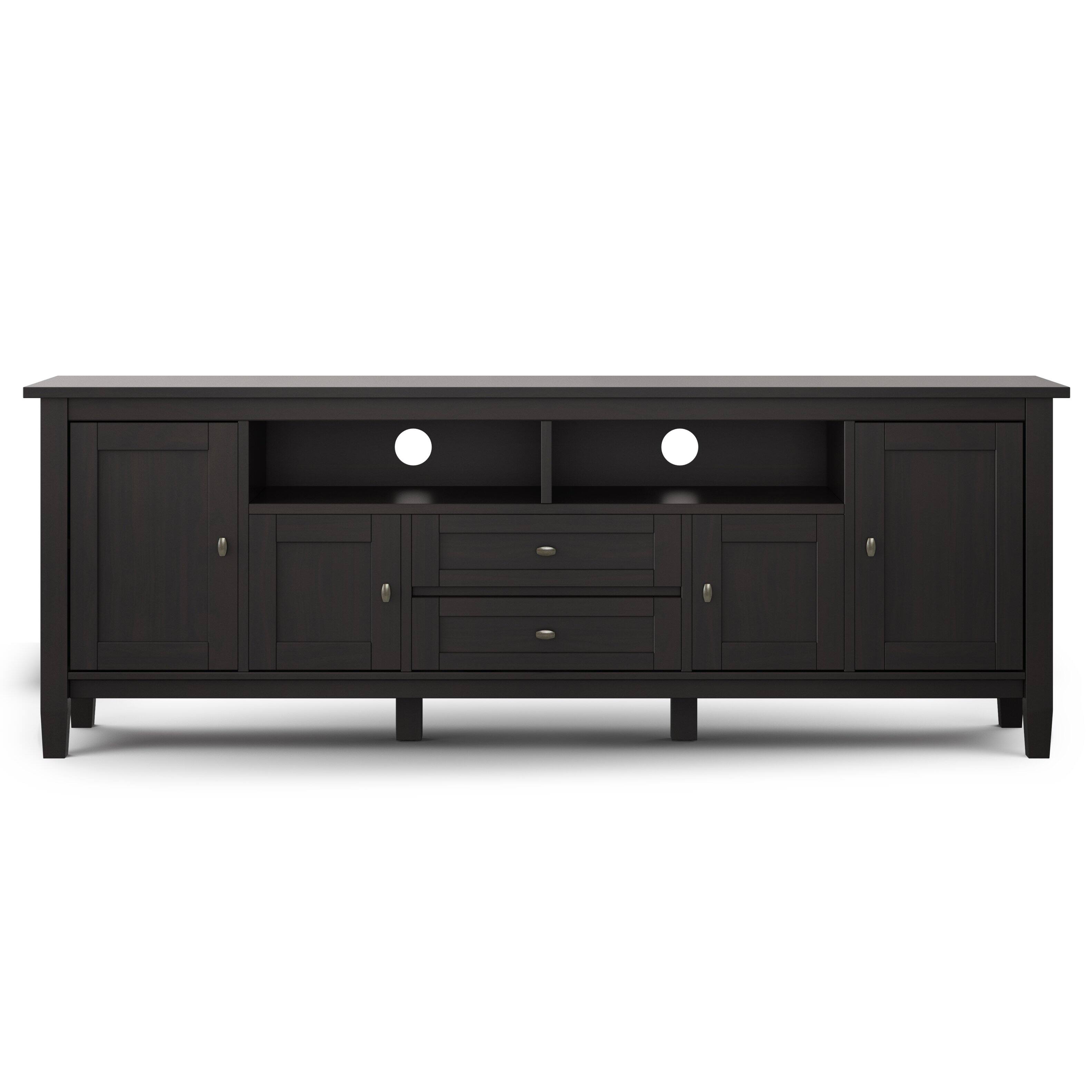 Alt View 7. Simpli Home - Warm Shaker SOLID WOOD 72 inch TV Media Stand in Hickory Brown For TVs up to 80 inches - Hickory Brown.