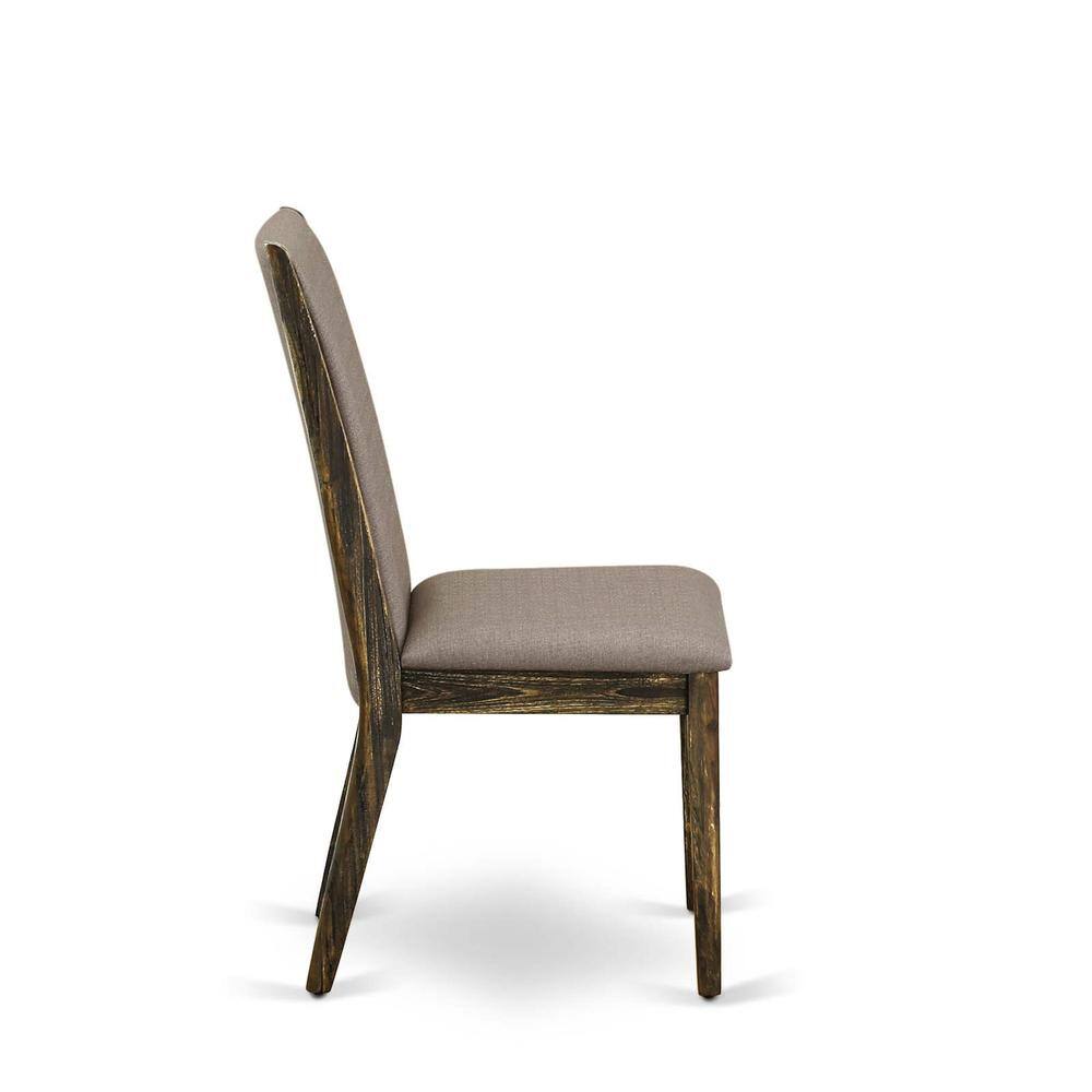 Back. East West Furniture - Parson Chairs- - Brown.