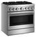 Angle. KitchenAid - 36 in. Wide 6 burner Commercial-Style 5.1 cu. ft. Freestanding Dual Fuel Range with No Preheat Air Fry Mode - Stainless Steel.