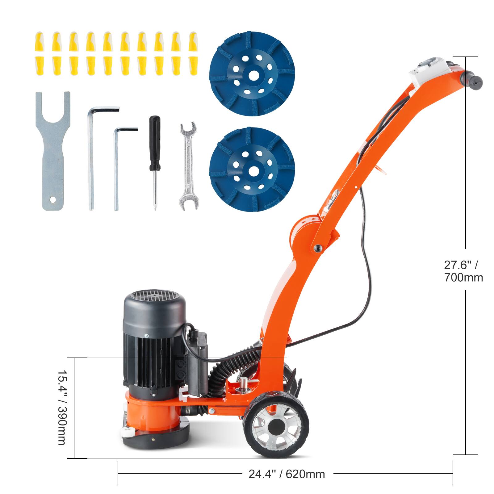 27.6" / 700mm  
15.4" / 390mm  
24.4" / 620mm