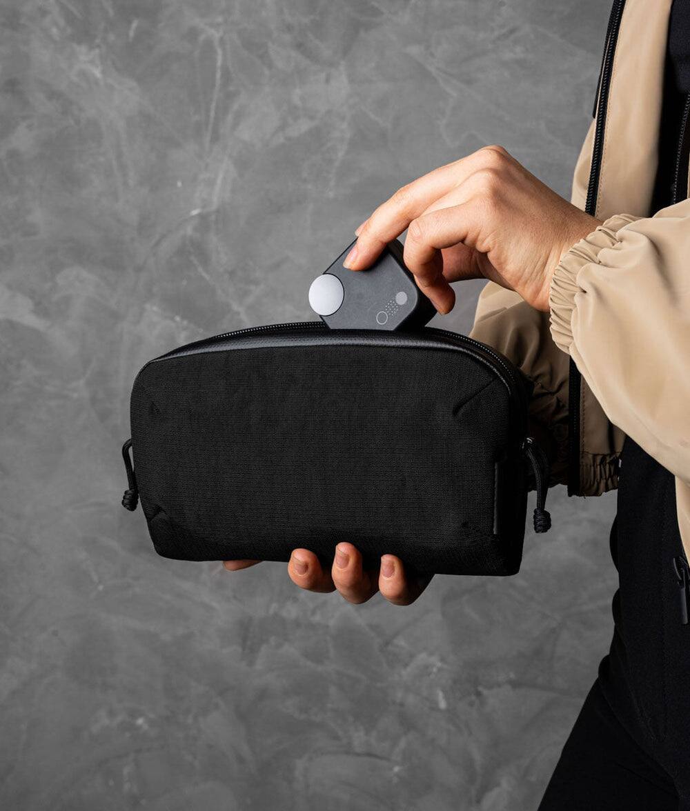 Back. ALPAKA - Flight Pouch Pro 0.7L Men's Carry-All & Organizer Clutches;Crossbody Bag for Men with RFID Blocking, Passport Holder - Black | Axoflux 400D Ripstop Nylon.