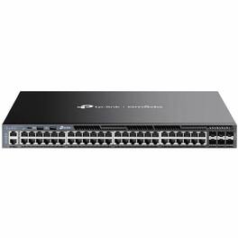 TP-Link - Omada Omada 48-Port Gigabit Stackable L3 Managed Switch with 6 10G Slots - 48 Ports - Manageable - Gigabit Ethernet, 10 - Black