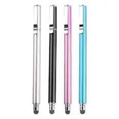 Front. Unique Bargains - 4pcs Stylus Pens for Touch Screens Universal Capacitive Stylus Pencil Sensitivity for Phone Tablet Touch Screen Device - Black Pink Silver Blue.