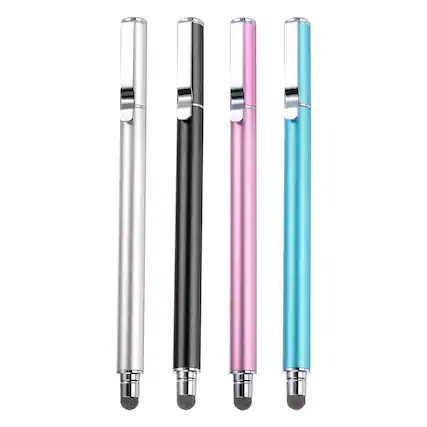 Front. Unique Bargains - 4pcs Stylus Pens for Touch Screens Universal Capacitive Stylus Pencil Sensitivity for Phone Tablet Touch Screen Device - Black Pink Silver Blue.