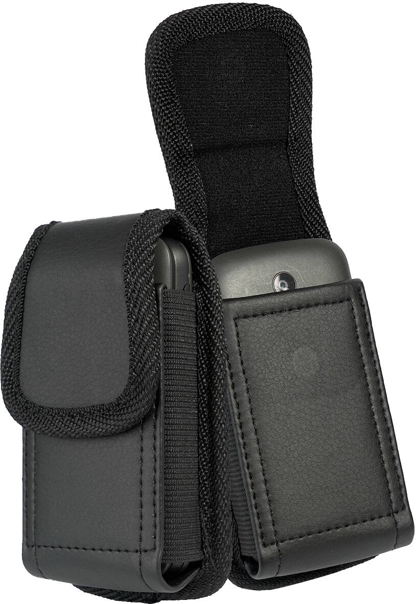Alt View 2. Nakedcellphone - Pouch Case with Belt Clip, Universal for Slim Modern Flip Phones - Black.