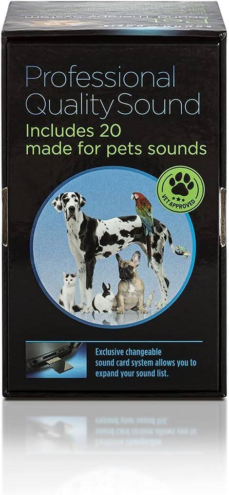 Professional Quality Sound Includes 20 made for pets sounds. HTAPPROVED VET Exclusive changeable sound card system allows you to expand your sound list.