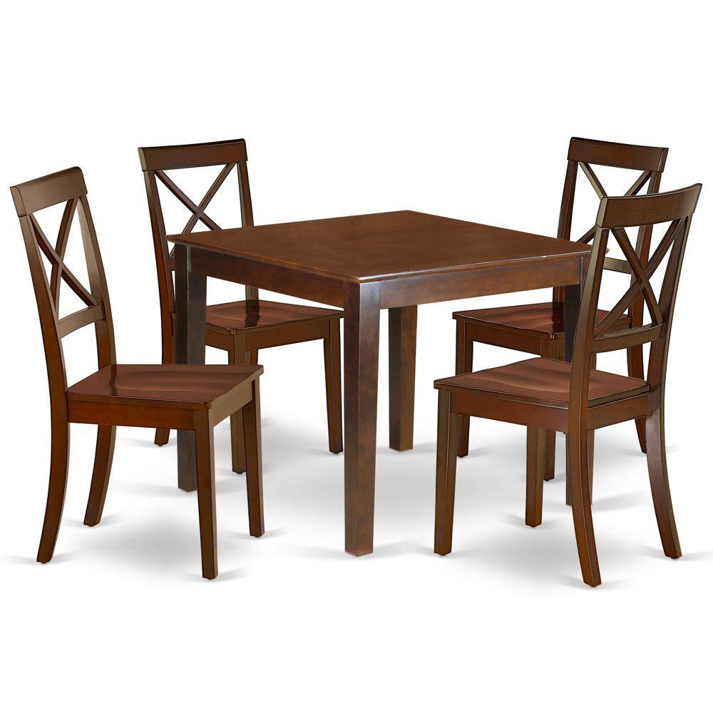 Back. East West Furniture - Dining Room Set Mahogany - Brown.